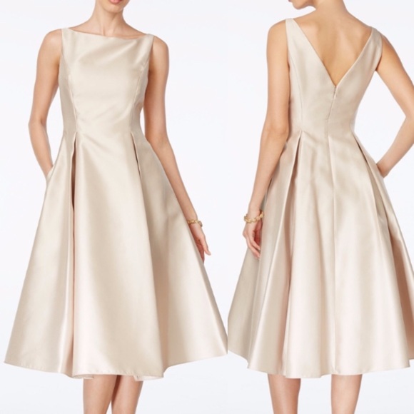 Adrianna Papell fit and flare midi bateau neck dress - Picture 2 of 3